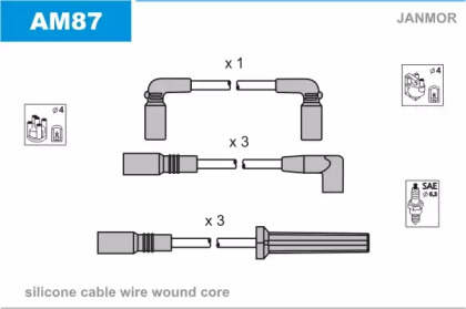 Комплект проводов зажигания JANMOR AM87
