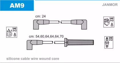 Комплект проводов зажигания JANMOR AM9