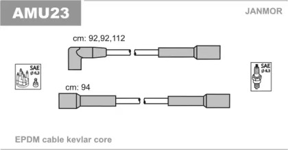 Комплект проводов зажигания JANMOR AMU23