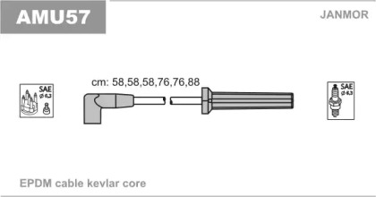 Комплект проводов зажигания JANMOR AMU57