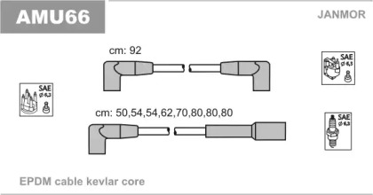 Комплект проводов зажигания JANMOR AMU66