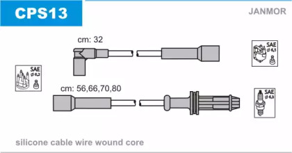 Комплект проводов зажигания JANMOR CPS13