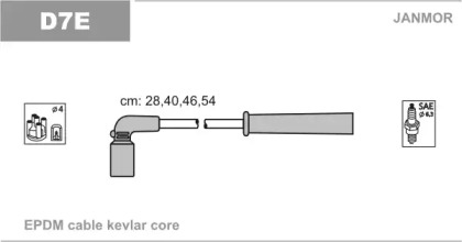 Комплект проводов зажигания JANMOR D7E