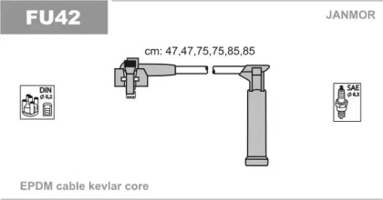 Комплект проводов зажигания JANMOR FU42