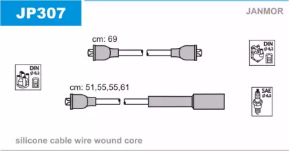 Комплект проводов зажигания JANMOR JP307