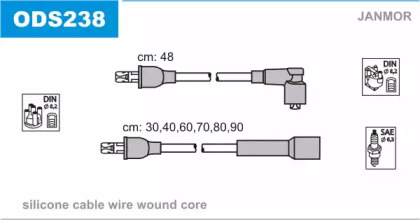 Комплект проводов зажигания JANMOR ODS238