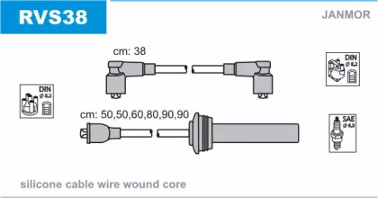 Комплект проводов зажигания JANMOR RVS38