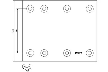 Колодка тормозной накладки TEXTAR 17017