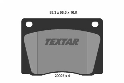 Комплект тормозных колодок TEXTAR 2002701