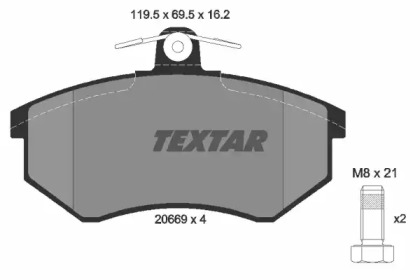 Комплект тормозных колодок TEXTAR 2066904