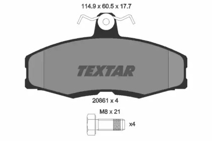 Комплект тормозных колодок TEXTAR 2086105