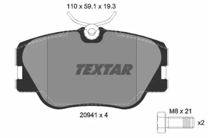 Комплект тормозных колодок TEXTAR 2094102