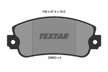 Комплект тормозных колодок, дисковый тормоз TEXTAR 2095005