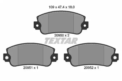 Комплект тормозных колодок TEXTAR 2095006