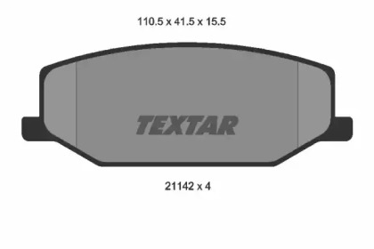 Комплект тормозных колодок, дисковый тормоз TEXTAR 2114202