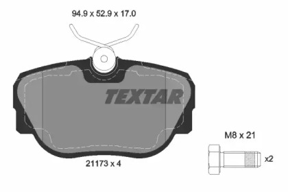 Комплект тормозных колодок TEXTAR 2117302