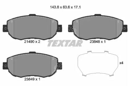 Комплект тормозных колодок TEXTAR 2149001