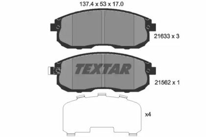 Комплект тормозных колодок TEXTAR 2163301