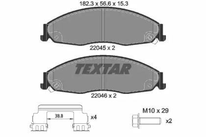 Комплект тормозных колодок TEXTAR 2204501