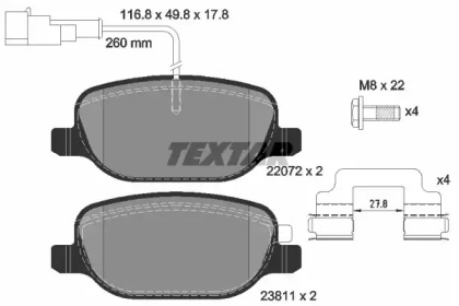 Комплект тормозных колодок TEXTAR 2207201