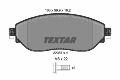 Комплект тормозных колодок TEXTAR 2208701