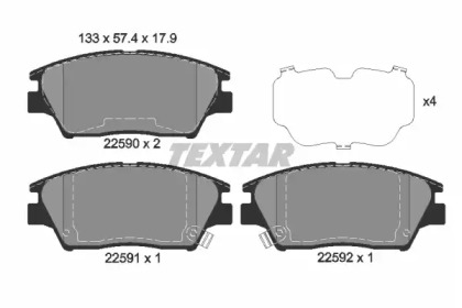 Комплект тормозных колодок TEXTAR 2259001