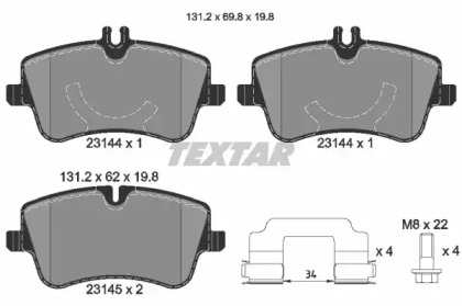 Комплект тормозных колодок TEXTAR 2314402