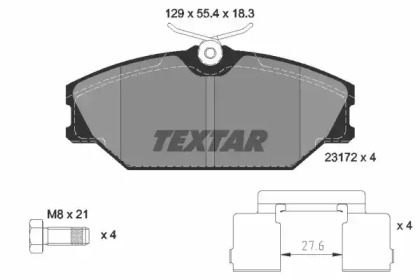 Комплект тормозов TEXTAR 89013800