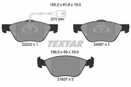 Комплект тормозных колодок TEXTAR 2322201