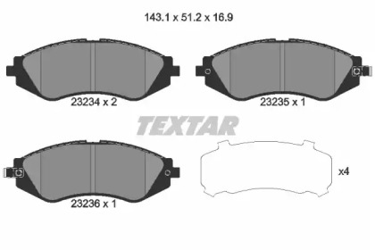 Комплект тормозных колодок TEXTAR 2323401