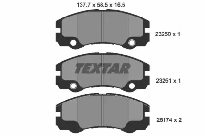 Комплект тормозных колодок TEXTAR 2325001