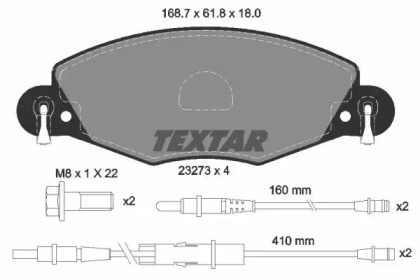 Комплект тормозов TEXTAR 89014400