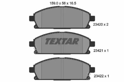 Комплект тормозных колодок TEXTAR 2342001