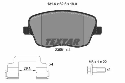 Комплект тормозных колодок TEXTAR 2358101