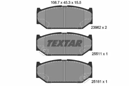 Комплект тормозных колодок TEXTAR 2396201