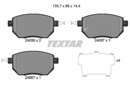 Комплект тормозных колодок TEXTAR 2405601