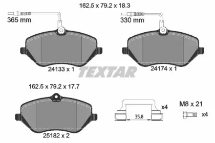 Комплект тормозных колодок TEXTAR 2413303