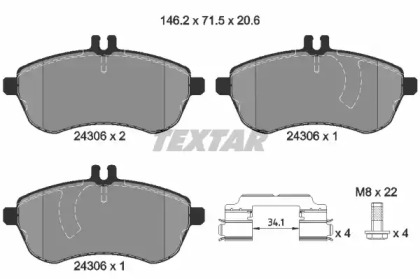 Комплект тормозных колодок TEXTAR 2430601