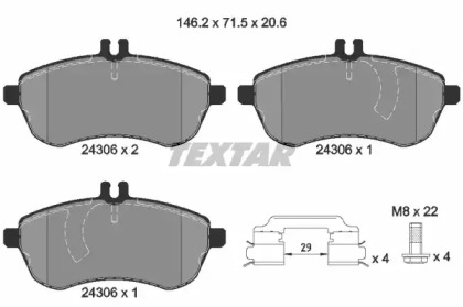 Комплект тормозных колодок TEXTAR 2430682