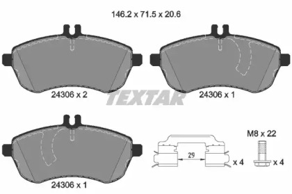 Комплект тормозных колодок TEXTAR 2430602