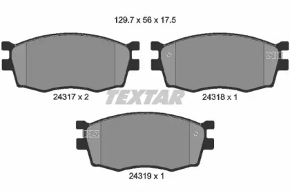 Комплект тормозных колодок TEXTAR 2431701