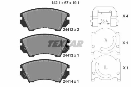 Комплект тормозных колодок TEXTAR 2441201