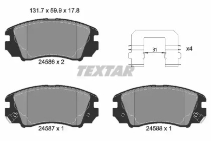 Комплект тормозных колодок TEXTAR 2458601