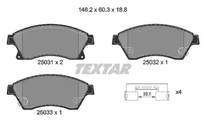 Комплект тормозных колодок TEXTAR 2503101