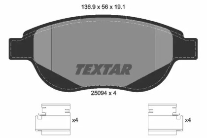 Комплект тормозных колодок TEXTAR 2509401