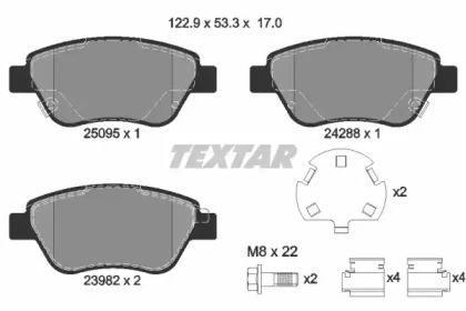 Комплект тормозных колодок TEXTAR 2509501