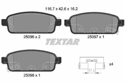 Комплект тормозных колодок TEXTAR 2509602