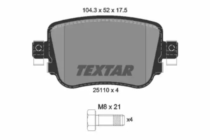 Комплект тормозных колодок TEXTAR 2511001