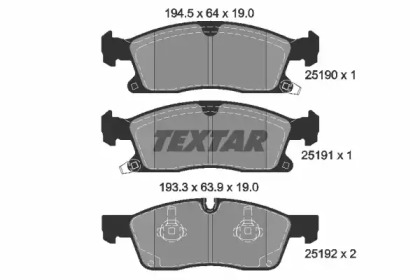 Комплект тормозных колодок TEXTAR 2519002