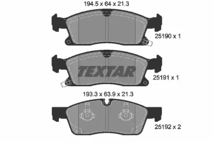 Комплект тормозных колодок TEXTAR 2519001